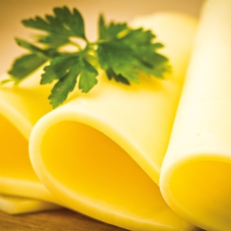 Käse geschnitten mit Ultraschall