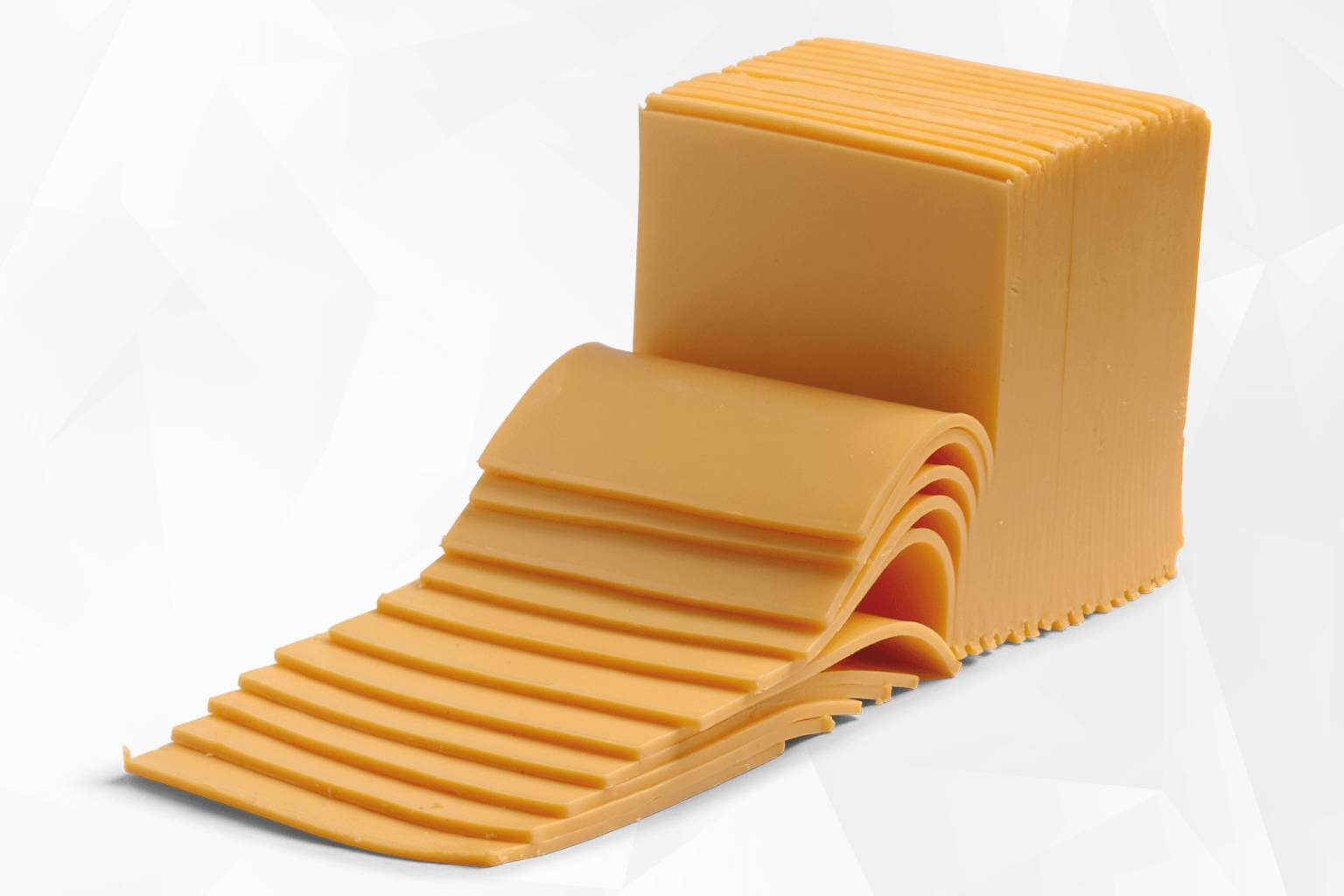 Cheese cut with ultrasonics